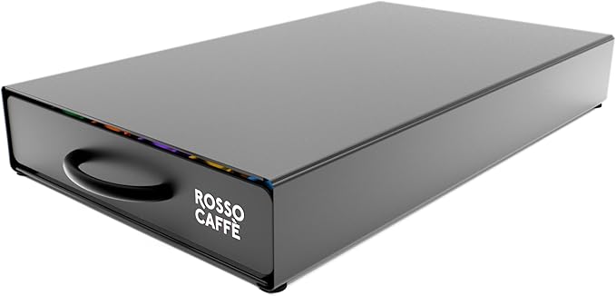 ROSSO CAFFÈ Coffee Capsule Drawer Organizer Compatible with Nespresso Original Machines, Holds 45 Capsules, Space-Saving Countertop Storage, Sleek Design