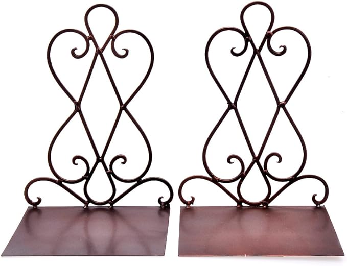 Artkingdome Book Ends Luxury Bookends, Retro Organizer Stand, Desk Holder Racks, School Heavy Liberary Bookshelf Decorative Bookend 1pair w/Padding Gift
