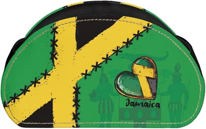 Jamaican Heart Flag Office Desk Organizers with 5 Compartments, Remote Control Holder Desktop/TV Cabinet/Vanity Caddy, Storage for Controllers/Cosmetic Brushes/Glasses