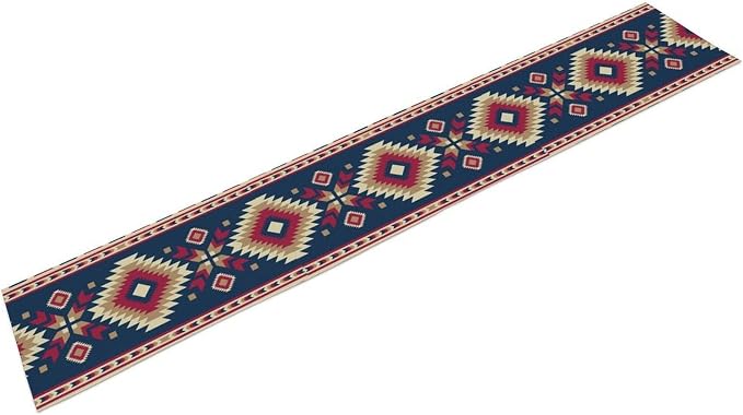 Aztec Southwest Table Runner,Ethnic Style Design Fabric Pattern Geometric Table Runners Decor for Garden Farmhouse Wedding Party Holiday Dinner Home 13x36 Inch