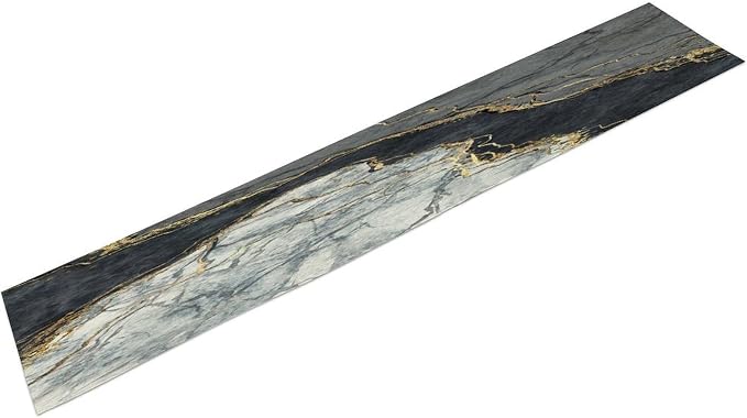 Marble Table Runner,Gold Glitter Gray Black Stone Marble Tie Dye Fluid Abstract Art Pattern Table Runner for Coffee Table Dining Room Table Bedroom Party Holiday Decor 13x90inch