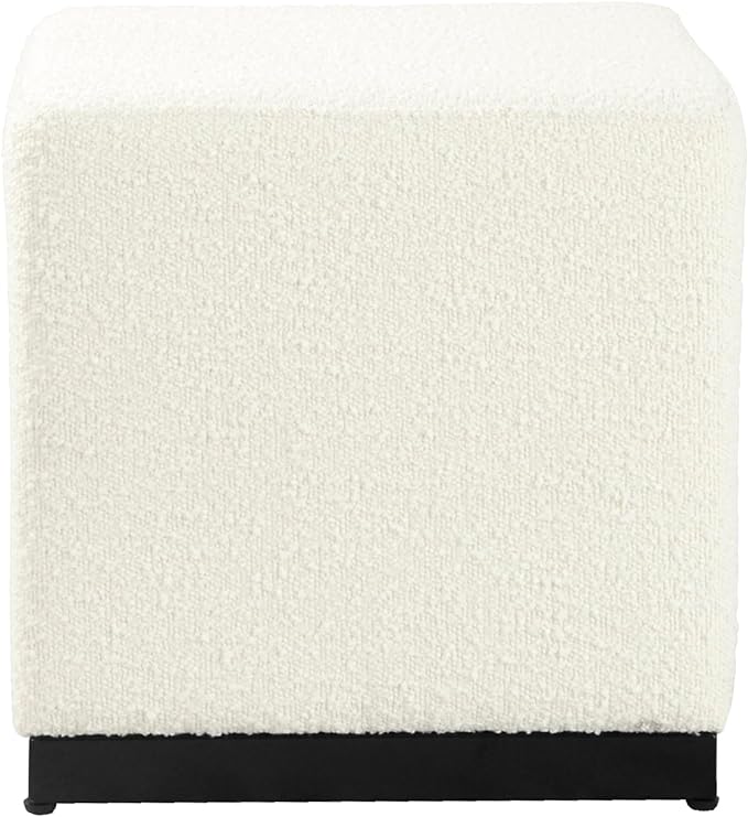 HomePop Cube Ottoman| HomePop Home Décor |Square Ottoman - Cream Boucle