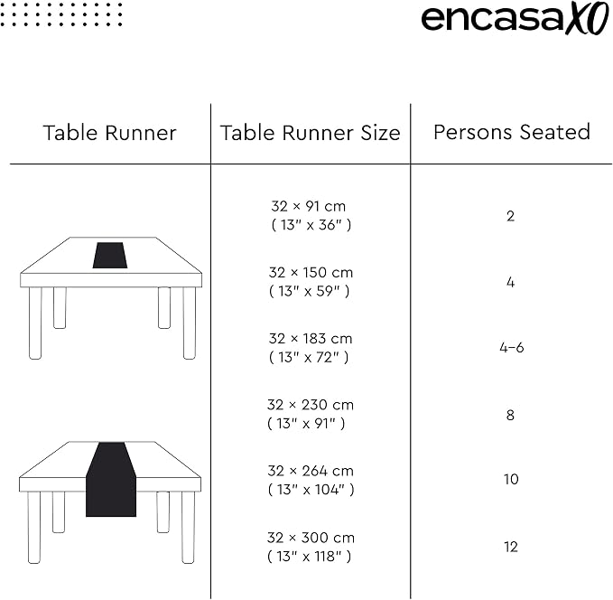 Encasa XO Cotton Dining Table Runner | Franca Lime Stripes | Size 13x120 in - Machine Washable & Durable
