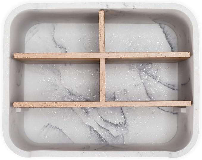 Desk Organizers, Marble Remote Holders for Table, Modern Office Controller Pen Phone Holder Organizer, Stylish Caddy and Storage Accessories for Bedside Nightstand Desktop Coffee Table