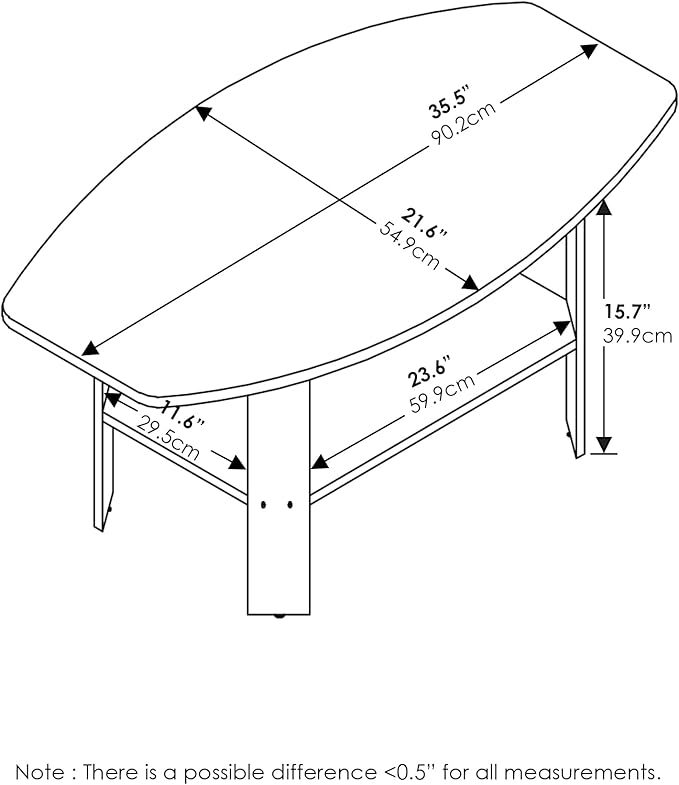 Furinno Simple Design, Coffee Table, White