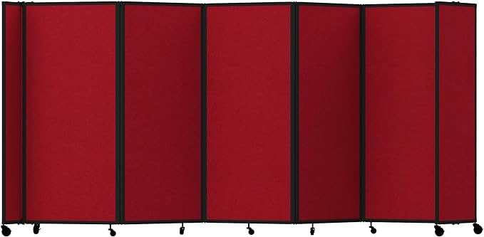 Versare Room Divider 360 Portable Wall Partition | Folding Panels | Large Freestanding Divider | Locking Wheels | Temporary Room Separator