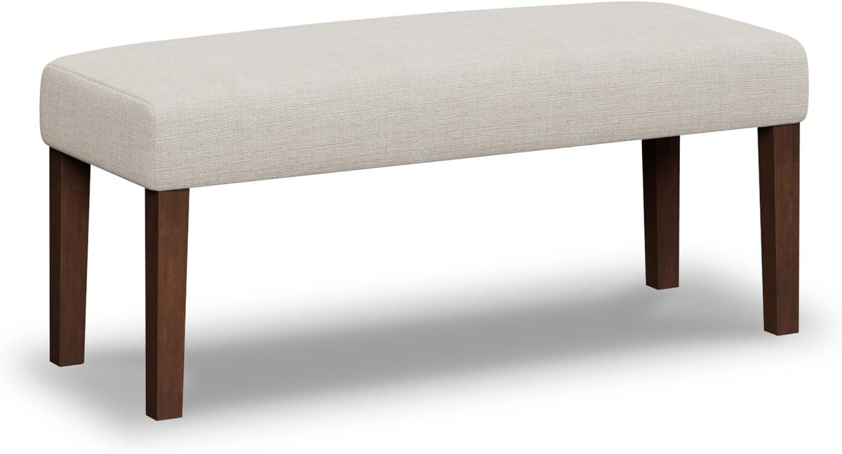 FAGAGA 44" Bedroom Bench, Fabric End of Bed Bench, Entryway Benches, Upholstered Ottoman Bench with Wood Legs for Kitchen, Indoor, Living Room and Hallway (Beige)