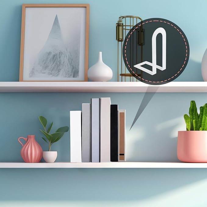 Chunful 2 Pcs White Modern Metal Book Ends for Shelves Decorative Small Bookends Book Shelf Organizer Minimalist Design Stopper to Hold Books for Home Office (5.5 * 3.75 * 2.25inch)