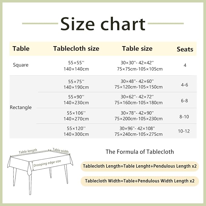 Alsoo Embroidered Tablecloth Square 55 x 55 Inch, Washable Waterproof Wrinkle Free Table Cloth Cotton Linen Fabric with Tassel for Kicthen Dining Outdoor Picnic