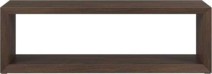 Henn&Hart 58" Rectangular Coffee Table with Open Storage Shelf for Living Room, Family Room, or Office, Rich Brown