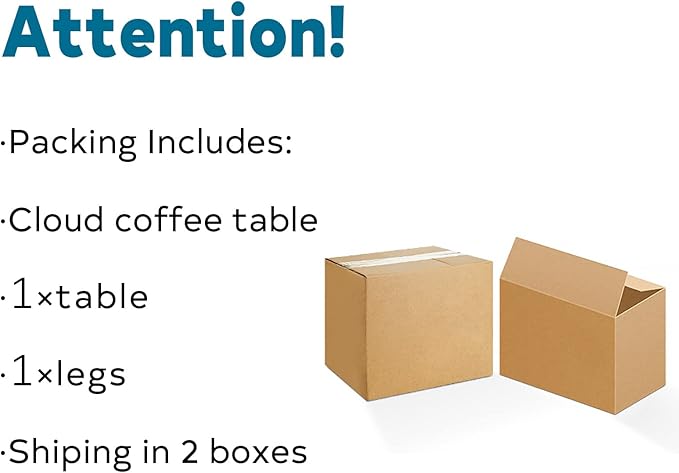 Guyii Cloud Coffee Table, Cute End Table, Modern Coffee Table, Black Cartoon Coffee Tables, Irregular Indoor Tea Table for Living Room with 4 Legs, 46.06"