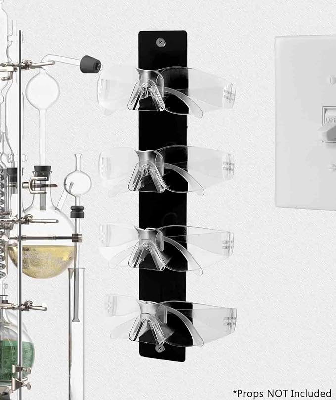 Marketing Holders 6 Pack Sunglasses Holder 4 Pair Wall Mount with Hardware Pharmacies Supermarkets Gift Shops Department Stores Fashion Retailers Malls Shopping Centers Easy Access Black Acrylic