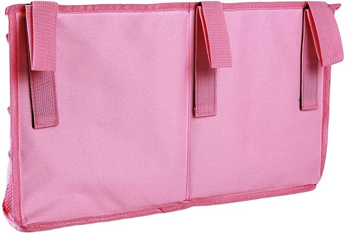 Sugaroom Bedside Storage Caddy, Bunk Bed Organizer Bed Storage Pocket Bedside Organizer Hanging Bed Storage Caddy for College Dorm Room, Hospital Bed Rails, Baby Bed, Camp (Pink)
