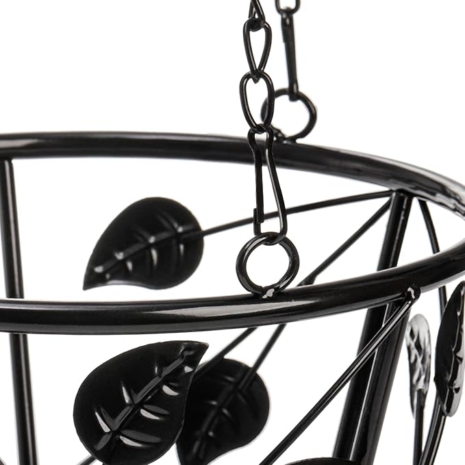 Goaste 2 Pack Metal Plant Hanger, Hanging Plant Holder with Ceiling Hook, Modern Plant Hanging Basket, Decorative Planter Flower Pots Shelf for Indoor Outdoor Use, Home Decor