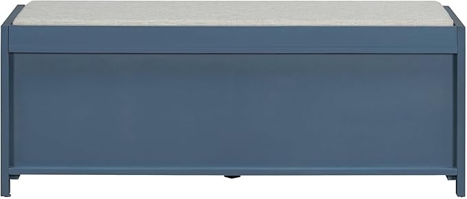 Knocbel Entryway Storage Bench with Sliding Doors and 1 Shelf, Living Room Entrance Hallway Foyer Shoe Bench Bedroom End of Bed Bench, 220lbs Weight Capacity (Navy 2-Door)