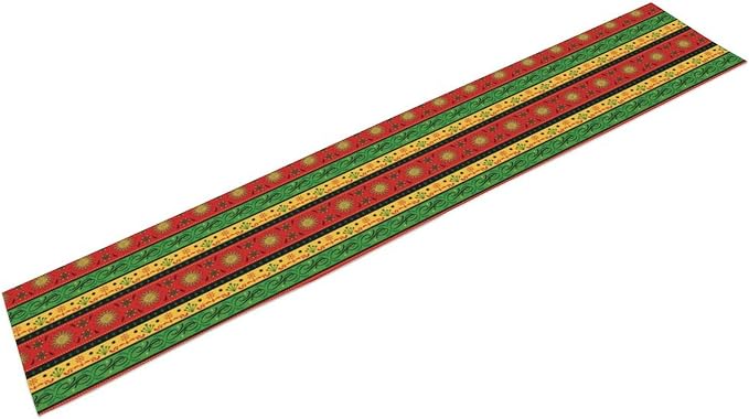 YCness Mexican Abstract Stripe Table Runner, Sun Moon Colorful Floral Traditional National Table Runner for Party Living Room Home Bedroom Kitchen, 13x90 Inch