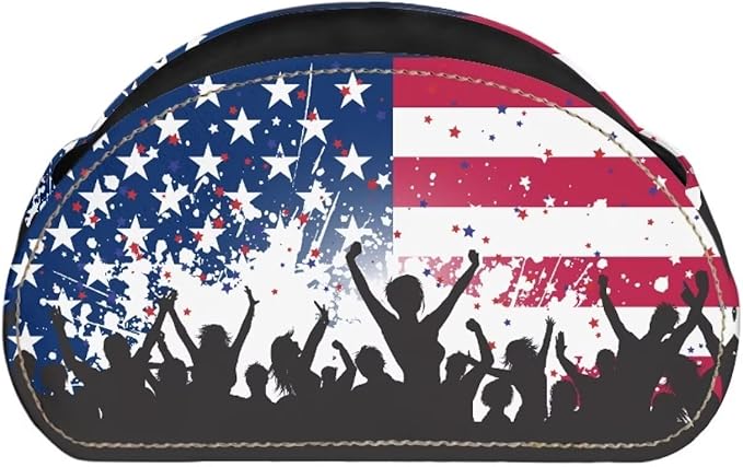 TV Remote Control Organizer, USA Flag Print Office Desk Organizer,Storage for Controllers/Media Players/Glasses/Cosmetic Brushs/Pens,Nightstand/Couch/Home Theater Accessory