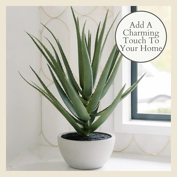 CG Hunter Faux Agave Plant, Premium Artificial Indoor Plant Stands 31.5” Tall and Enhances Interior Design, Lifelike-Leaves Create Realistic Natural Appearance, Planter Pot Included