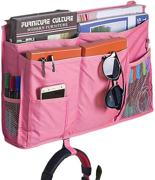 Sugaroom Bedside Storage Caddy, Bunk Bed Organizer Bed Storage Pocket Bedside Organizer Hanging Bed Storage Caddy for College Dorm Room, Hospital Bed Rails, Baby Bed, Camp (Pink)