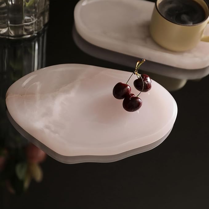 Natural Luxury Marble Cloud Shape Jewelry Tray, Marble Vanity Tray, Stone Bathroom Tray for Countertop, Perfume, Ring, Jewelry Holder, Gift for Women