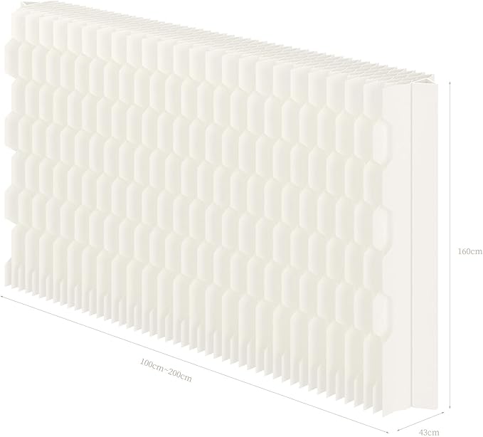 Double Sided Room Divider, Folding Privacy Screen with 2 Different Patterns, Retractable Decorative Paper Partition Wall for Salon Home Studio Office Rest Area