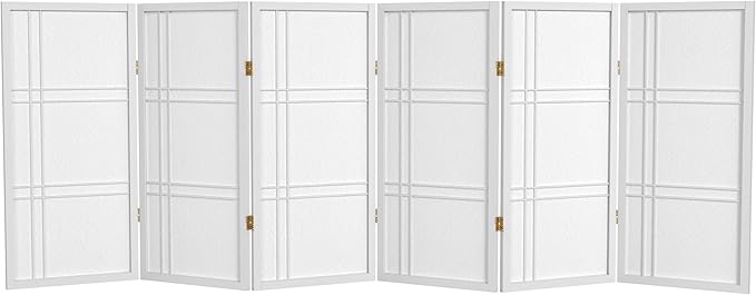 3 ft. Short Double Cross Shoji Screen - White - 6 Panels