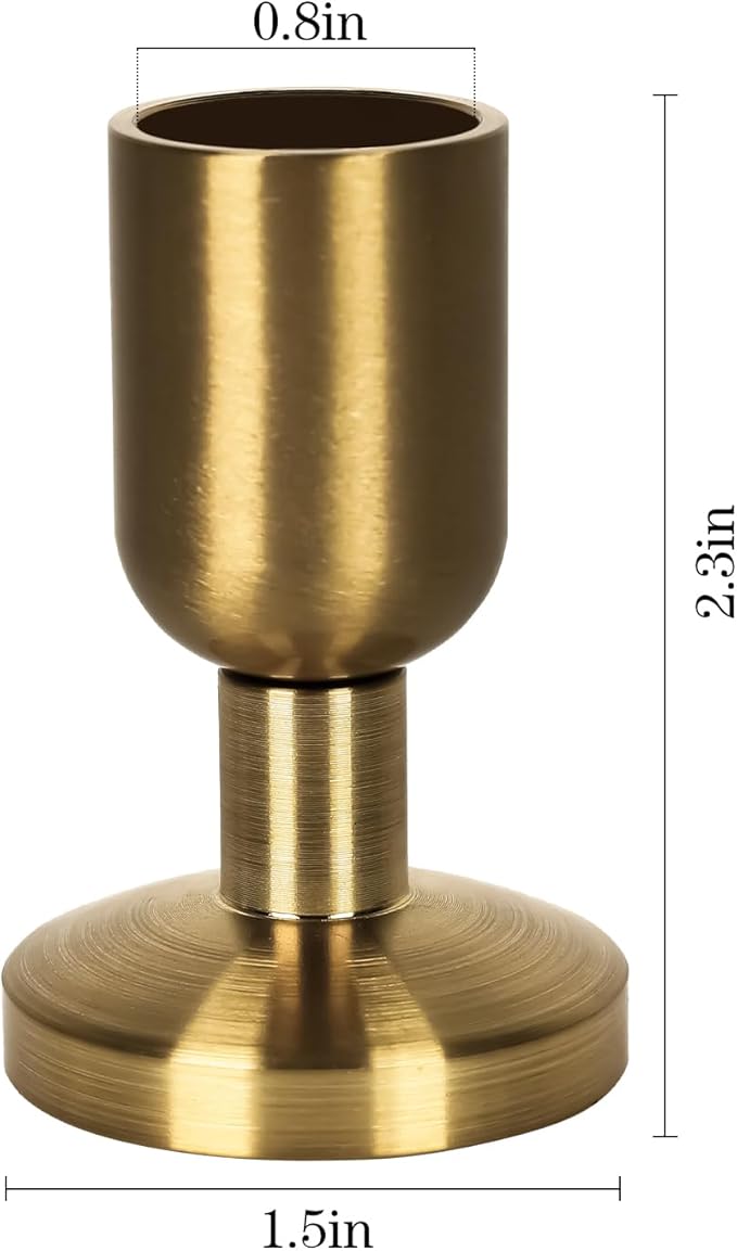 SHOHAYTO Vintage Gold Taper Candle Holders Set of 4, Gold Candle Stick Holders for Dining Table, Wedding Centerpiece, or Festive Mantel Decor