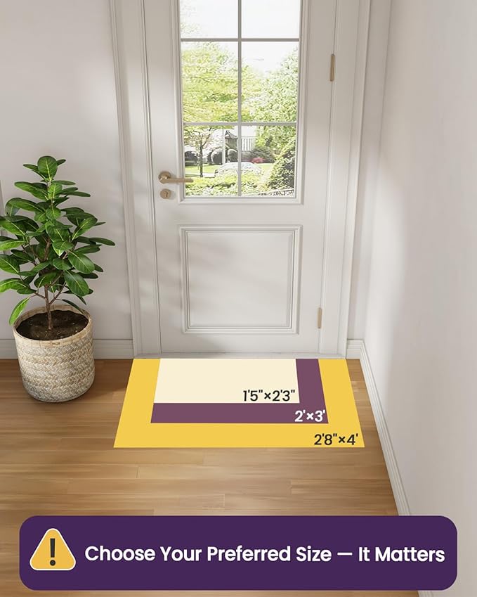 DEXI Ultra Thin Entryway Indoor Door Mat 32x48, Non Slip Rubber Backing Inside Entry Mat, Low Profile Easy Clean Dirt Trapper Doormat for Inside Entrance Patio, Green