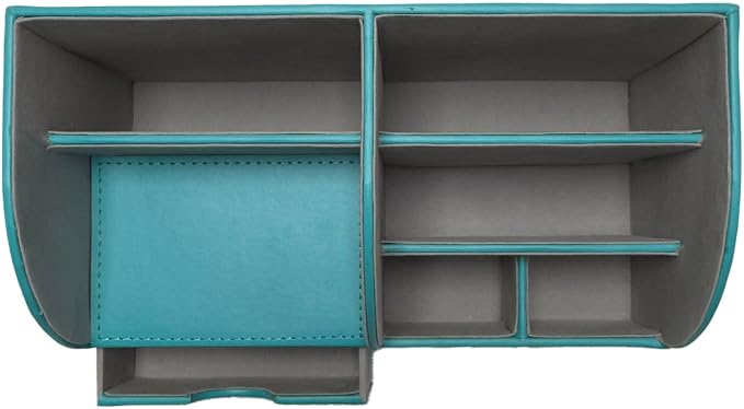 UnionBasic Desk Organizer - Multifunctional Leather Desktop Pen Holder Storage Box - Business Card/Pen/Pencil/Mobile Phone/Stationery Holder