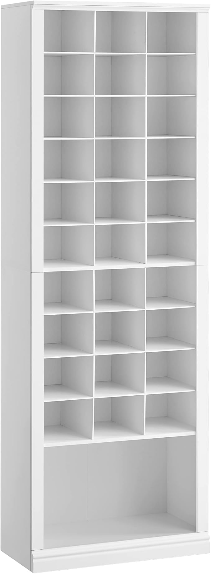 Hzuaneri 11 Tiers Shoe Storage Cabinet, Tall Shoes Cabinet with Cubby, Freestanding Wooden Shoe Organizer, 30-33 Pairs, Shoes Cubby Organizer for Entryway, Bedroom, White 02001BSR