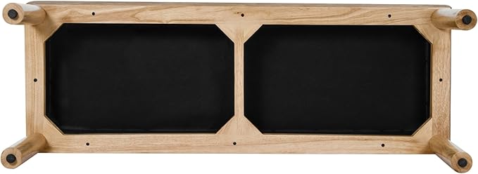 HomePop Oslo Bench - Sand Faux Leather