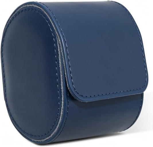 Watch Travel Case for Men and Women, Luxury Leather Portable Watch Box Organizer for Home Storage, Travel and Display (Sapphire Blue, 1 slot)