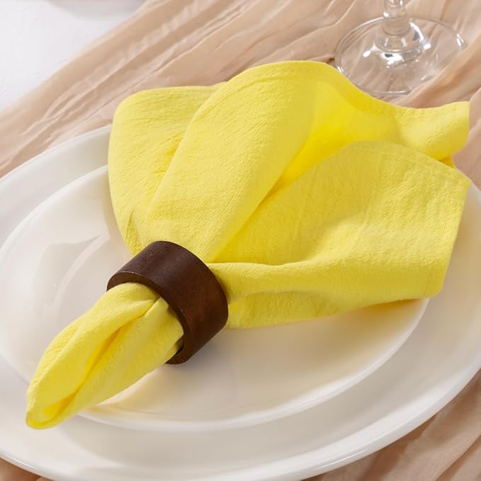 MLMW Yellow Cloth Napkins Set of 8 Spring Napkins Cloth Bulk Washable Cotton Dinner Napkins 16"×16" for Wedding Party Baby Bridal Shower Birthday Table Decor