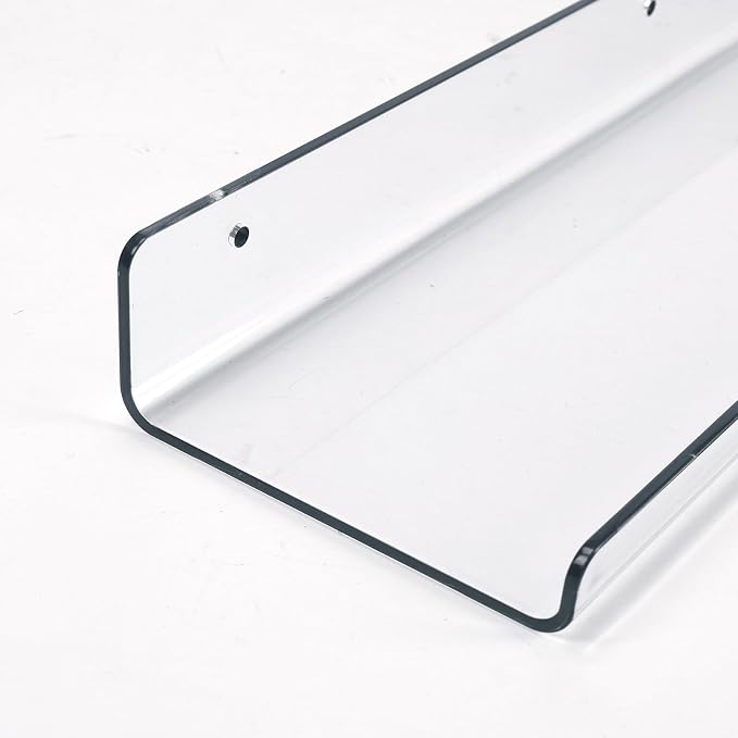 RLAVBL 8 Pack Acrylic Shelves, 15" Floating Wall Shelves for Bedroom, Living Room, Bathroom, Kitchen Storage
