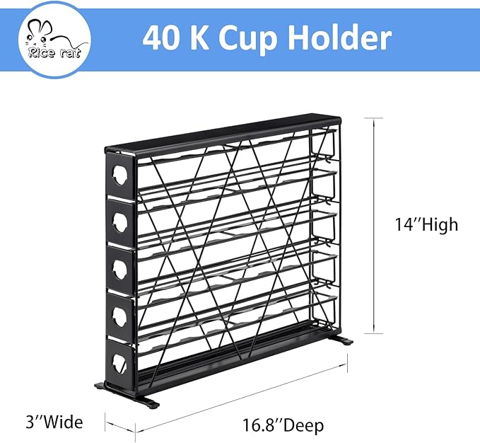 k cup Holders for 5 Tier Coffee Pod Holder,Black Metal Space(40 pods)