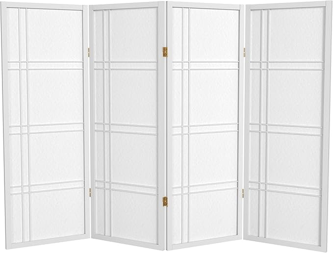 4 ft. Short Double Cross Shoji Screen - White - 4 Panels
