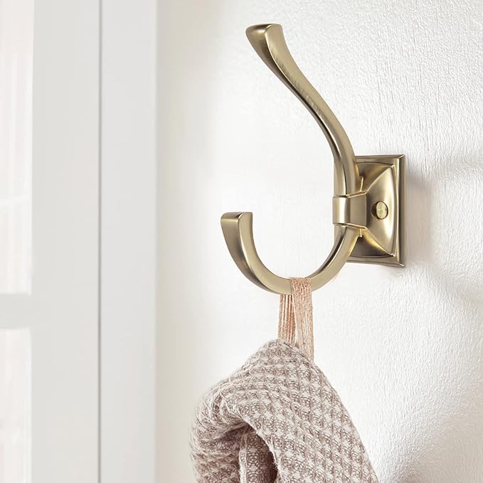 TUNNY Antique Design Wall Hanging Coat Hooks - Champagne Bronze Coat Hooks, Pack for 5 Entry Shoe Cabinets, Wardrobe Bathroom Bedroom Furniture Hardware