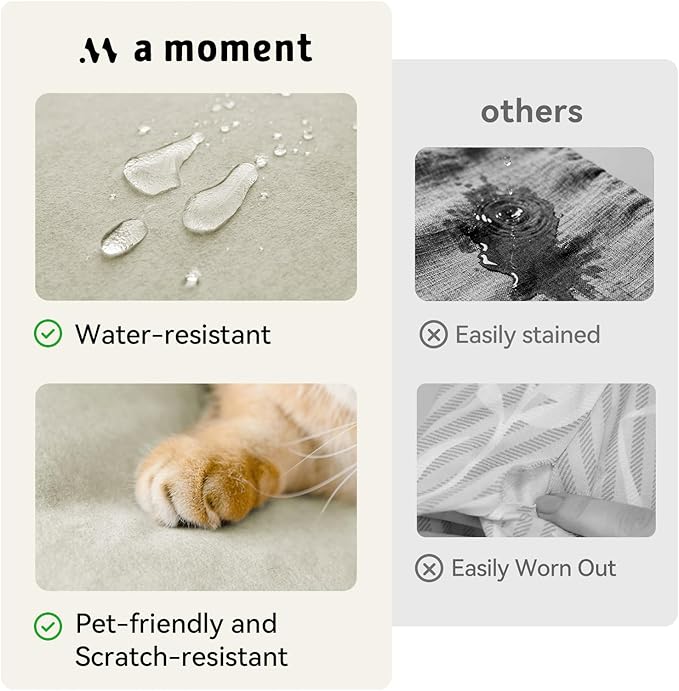 a moment Waterproof Throw Pillow Covers Set of 4,20x20 Inch Outdoor Stain Resistant Pet Friendly Pillowcases Cushion Covers for Patio Sofa and Living Room,Seaside Mist
