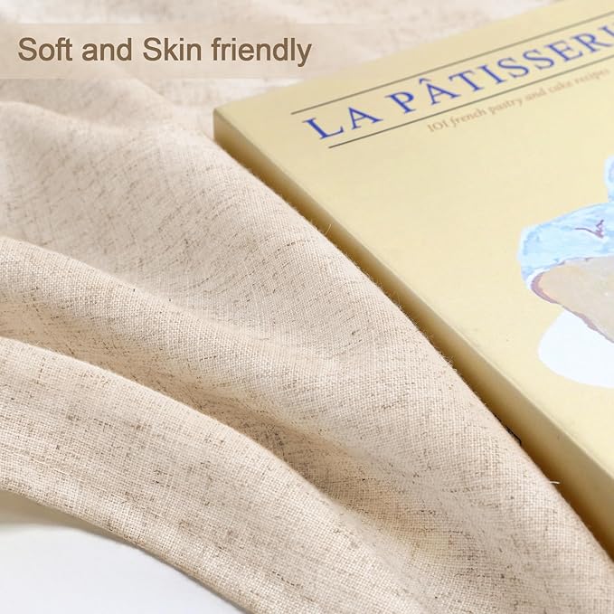 Linen Shower Curtain Boho Farmhouse Beige Shower Curtains for Bathroom Neutral Luxury Fabric,Cream 72 x 78