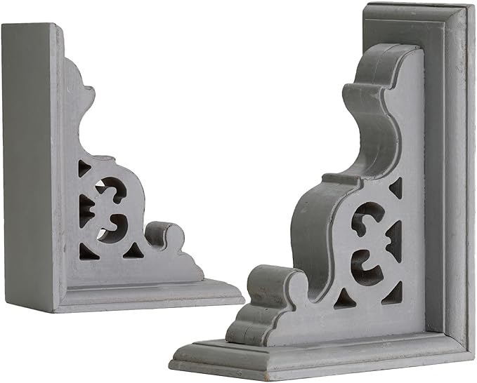 American Art Decor Decorative Heavy Duty Wood Bookends for Books/CDs/Vinyls/Magazines for Living Room, Bathroom, Bedroom, & Office - Home, Wall Decor & Shelf Accents - Natural, Set of 2 (7.75x5.8x3.8)