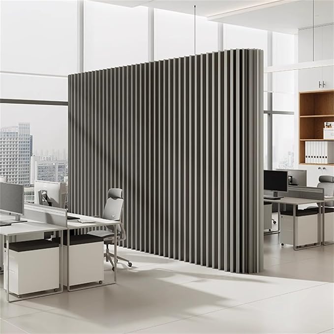 Folding Paper Room Divider, Portable Privacy Screen Partition Wall for Dorm Studio Office Dressing Room Beauty Salon (Grey, L118 x W17 x H95in/L9.8 x W1.4 x H7.9ft)