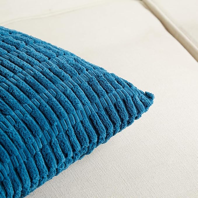 Fancy Homi 4 Packs Decorative Throw Pillow Covers for Living Room Couch Bed, Modern Farmhouse Boho Home Décor Accent Cushion Case, 16" x 16", Teal