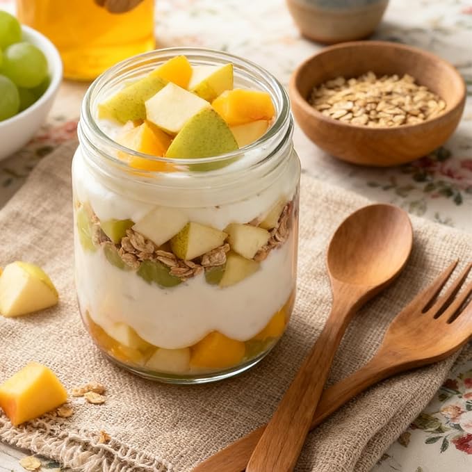 Overnight Oats Containers with Lids, 16oz Wide Mouth Mason Jars with Lids, 9 Pack Glass Jars with Airtight lid for Chia Pudding Yogurt Salad, Meal Prer Oatmeal Jars, Yellow