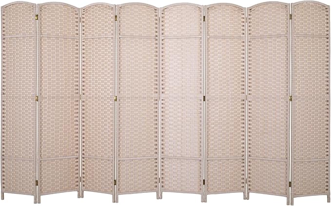 Room Divider 8 Panel 5.6 FT Tall Privacy Screen Waterproof Wood Frame Partition Room Dividers and Folding Privacy Screens Freestanding Wall Divider Indoor and Outdoor for Portable Room Separation