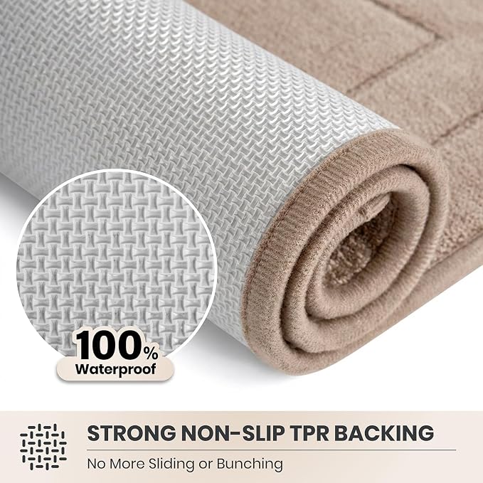 PURRUGS Dirt Trapping Door Mat 20" x 31.5", Non-Slip/Skid Machine Washable Entryway Rug, Dog Doormat, Super Absorbent Welcome Mat for Muddy Wet Shoes and Paws, Beige