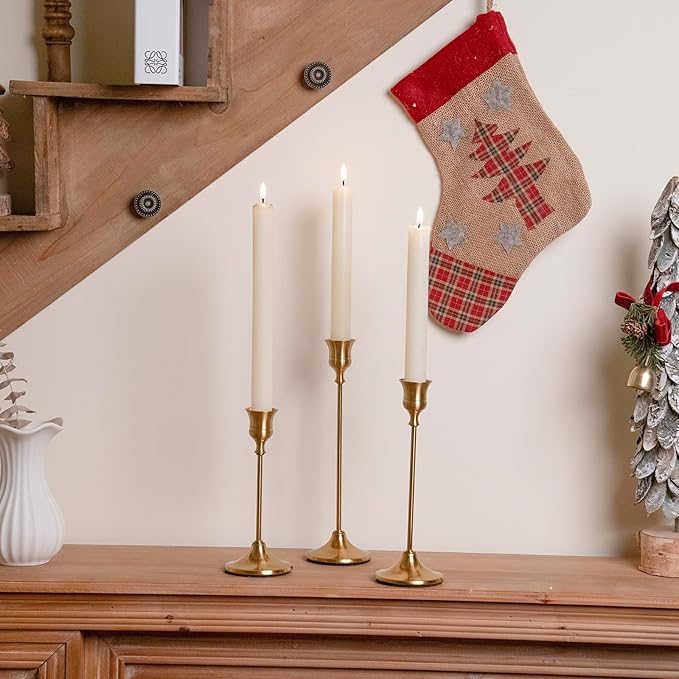 Chill Recipe Candlestick Holders Gold Taper Candle Holders 3 pcs Candle Sticks Holders for Home Decor Table Centerpiece Wedding Housewarming Festival