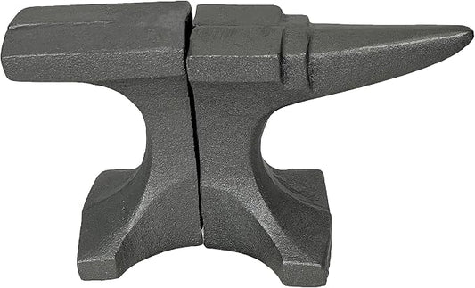 Cast Iron Anvil Bookends Set of 2-8" L x 4.5" H x 3.25" D - Rustic Grey Book Holders for Home or Office Décor - Industrial Metalwork Decoration