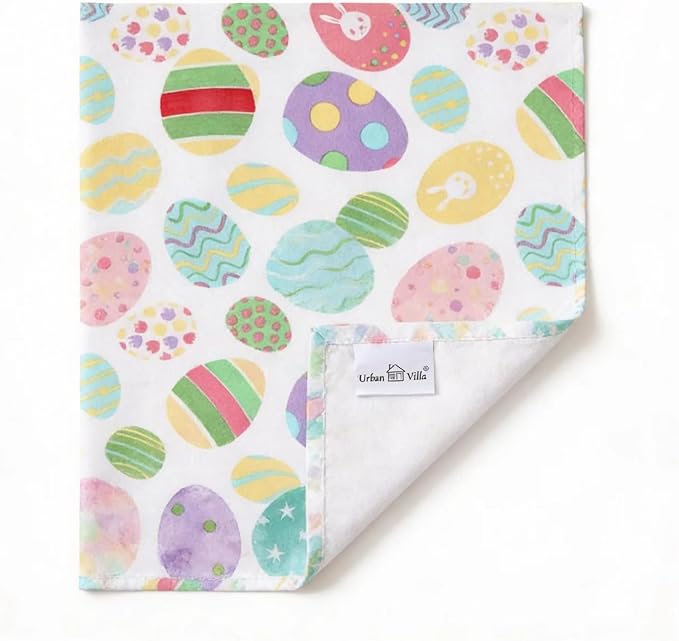 Urban VillaTabletop Cover Kitchen Dining Tablecloth 100% Cotton Holiday Celebrations Wedding Dinner Parties Easter Eggprint Rectangle 60X84 Inches 6-8 Seats Table Cloth