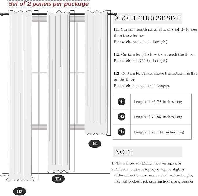 Pitalk Linen Sheer Drape 104 Inch Curtains for Living Room Custom Curtains 2 Panels Back Tab Pleated Modern Farmhouse Light Filtering Ceiling to Floor for Large Window 52 x 104 Long Curtains Beige