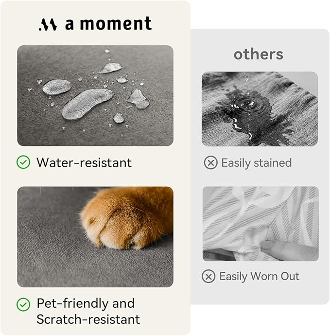 a moment Waterproof Throw Pillow Covers Set of 4,18x18 Inch Outdoor Stain Resistant Pet Friendly Pillowcases Cushion Covers for Patio Sofa and Living Room,Soft Charcoal